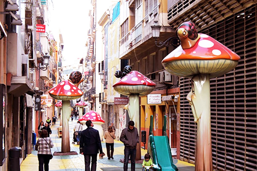 La rue des champignons à Alicante