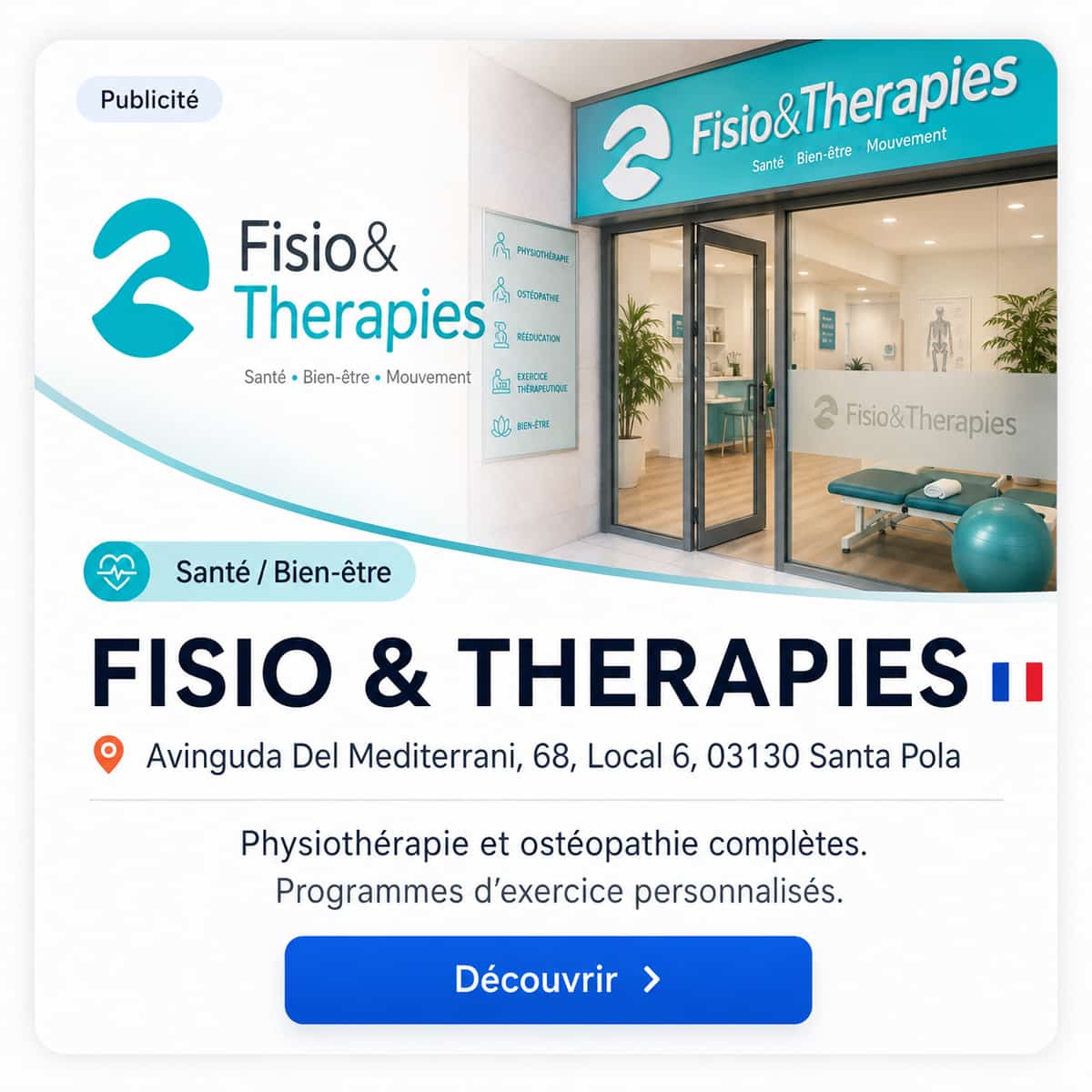 Publicité Fisio et Therapies