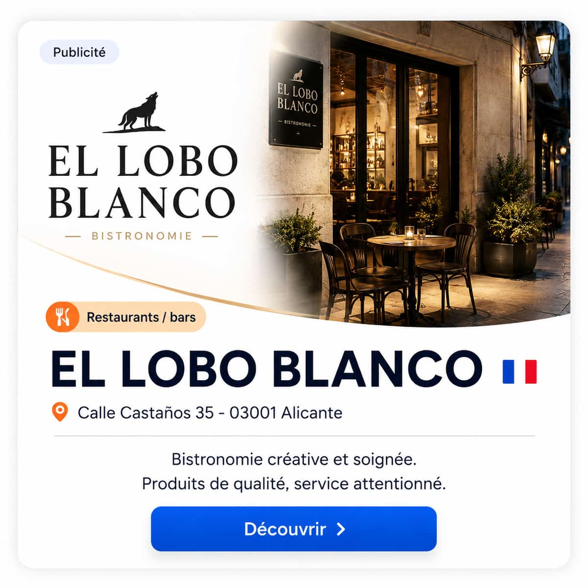 Publicité El Lobo Blanco