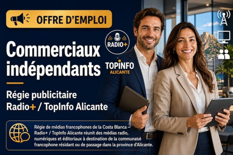 offre emploi commerciaux radio+, Topinfoalicante.com