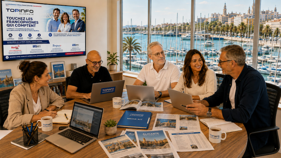 Réunion annonceur équipe Bureau Topinfo Alicante