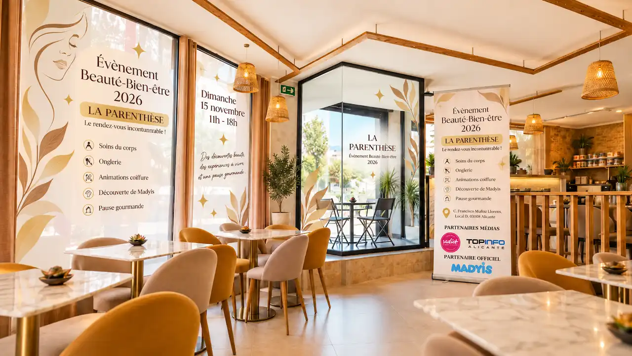 Visuel d'ambiance intérieure de La Parenthèse à Alicante, événement beauté et bien-être du 15 novembre 2026